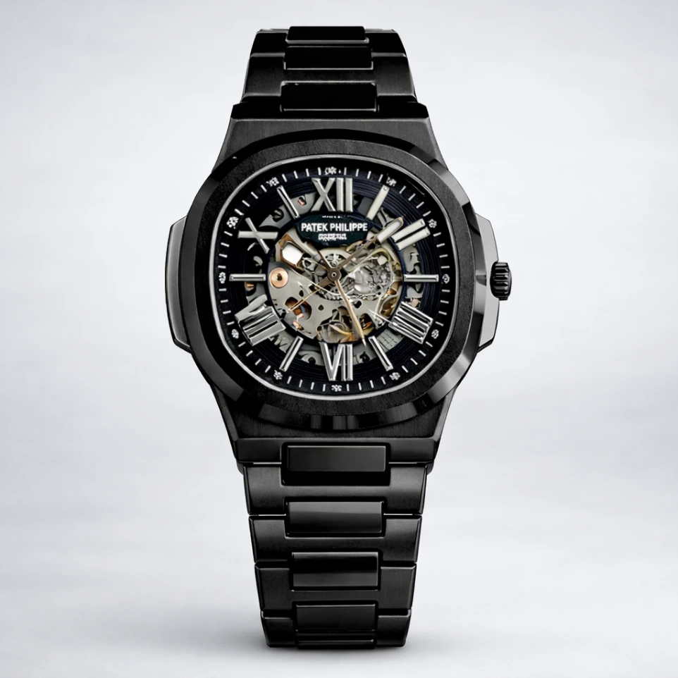 classy black automatic watch
